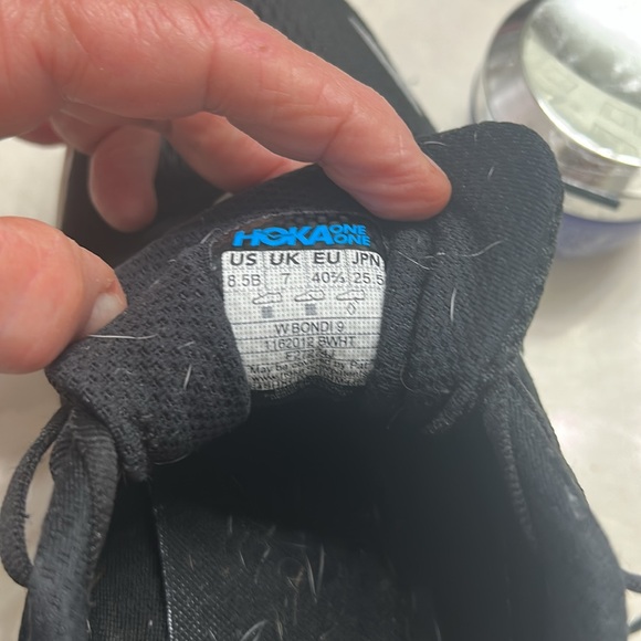 Hoka Bondi 9 Black and White Sneakers - Picture 5 of 5